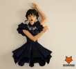 Merlina, Wednesday, The Addams Family Papercraft, PDF Template, DIY 3d Model, FanArt, Paper Sculpture, Low Poly, Pepakura Craft, Manualidad