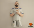 Karim Benzema Papercraft, PDF Template, DIY 3d Model, FanArt, Paper Sculpture, Low Poly, Pepakura Craft, Manualidad