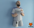 Karim Benzema Papercraft, PDF Template, DIY 3d Model, FanArt, Paper Sculpture, Low Poly, Pepakura Craft, Manualidad