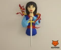 Mulan Papercraft, PDF Template, DIY 3d Model, FanArt, Paper Sculpture, Low Poly, Pepakura Craft, Manualidad