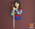 Mulan Papercraft, PDF Template, DIY 3d Model, FanArt, Paper Sculpture, Low Poly, Pepakura Craft, Manualidad