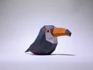 Toucan, Hornbill, Minimal Birds, Make your own Bird 3D Papercraft, diy gift paper model, 3d Origami Bird decor