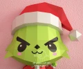 Kawaii Grinch, DIY, Papercraft, PDF, Low Poly, 3D model, Craft, Cricut, maker, Merry Christmas, December, New Year, Wall Decor
