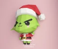 Kawaii Grinch, DIY, Papercraft, PDF, Low Poly, 3D model, Craft, Cricut, maker, Merry Christmas, December, New Year, Wall Decor