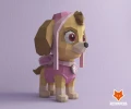 Skye, PAW Patrol Papercraft, PDF Template, DIY 3d Model, FanArt, Paper Sculpture, Low Poly, Pepakura Craft, Manualidad