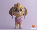 Skye, PAW Patrol Papercraft, PDF Template, DIY 3d Model, FanArt, Paper Sculpture, Low Poly, Pepakura Craft, Manualidad