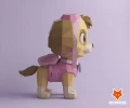 Skye, PAW Patrol Papercraft, PDF Template, DIY 3d Model, FanArt, Paper Sculpture, Low Poly, Pepakura Craft, Manualidad