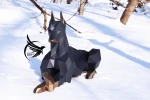 Papercraft Doberman Low poly, PDF Template, Low Poly Paper Recumbent Doberman Dog DIY Gift Wall Decor for Home Pepakura Digital Handmade