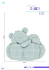 TEDDY IN CLOUD, bear, Papercraft, Template, DIY, Paper, Low Poly, Cute, Kawaii, 3D Model, Pdf Low Poply, Kids Toy