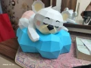 TEDDY IN CLOUD, bear, Papercraft, Template, DIY, Paper, Low Poly, Cute, Kawaii, 3D Model, Pdf Low Poply, Kids Toy