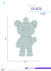 PUNK TEDDY, bear, Papercraft, Template, DIY, Paper, Low Poly, Cute, Kawaii, 3D Model, Pdf Low Poply, Kids Toy