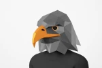 Eagle Mask PDF template, DIY papercraft, Polygonal, Origami, 3d Mask, Pdf, low poly, Pepakura, 3d mask, paper bird