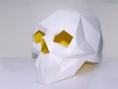 DIY Skull Mask, Low Poly Paper Craft Template, Printable Skull Mask, Instant Pdf Download, 3D Low Poly Mask, Origami, Skull Mask Full Head