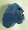 Gorilla Head Paper Craft, Digital Template, Origami, PDF Download DIY, Low Poly, Trophy, Sculpture, 3D Model, wall Decor