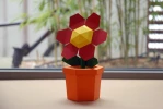 Pot Flower 3D Decor Low poly Papercraft, DIY, PDF