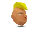 Donald Trump Mask, Politician Mask With Mohawk, 3D Paper Craft Template, Halloween Mask, Printable Low Poly Paper Mask, Instant Pdf Download