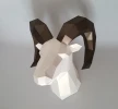 Be The Dall-sheep Head Low poly statues PDF for Paper craft. Make your own with this simple Wall decor