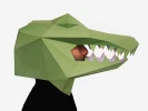 DIY Alligator Mask, Crocodile Mask Template, Paper Craft, Printable Animal Mask, Instant Pdf Download, 3D Low Poly Mask, Origami Mask