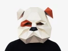 Bulldog Mask, Dog Mask, Paper Craft Template, DIY Printable Animal Mask, Instant Pdf Download, 3D Low Poly Masks, Halloween Mask