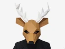 Deer Mask, Low Poly Paper Craft Template, Printable Paper Mask, Instant Pdf Download, 3D Low Poly Mask, Origami Mask, DIY Gift Idea