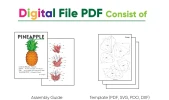 Pineapple Paper Craft, Digital Template, Origami, PDF Download DIY, Low Poly, Trophy, Sculpture, Model, Fruit