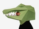 DIY Alligator Mask, Crocodile Mask Template, Paper Craft, Printable Animal Mask, Instant Pdf Download, 3D Low Poly Mask, Origami Mask