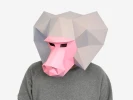 DIY Baboon Mask, Monkey Mask, 3D Paper Craft Template, Halloween Mask, Printable Low Poly Paper Mask, Instant Pdf Download, Origami Mask