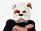 Bulldog Mask, Dog Mask, Paper Craft Template, DIY Printable Animal Mask, Instant Pdf Download, 3D Low Poly Masks, Halloween Mask