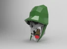 Skull Soldier Papercraft , PDF Template, DIY 3d Model, FanArt, Paper Sculpture, Low Poly, Pepakura, Craft, Manualidad, Arte de Papel