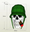 Skull Soldier Papercraft , PDF Template, DIY 3d Model, FanArt, Paper Sculpture, Low Poly, Pepakura, Craft, Manualidad, Arte de Papel
