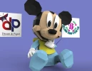 Baby Mickey Papercraft , PDF Template, DIY 3d Model, FanArt, Paper Sculpture, Low Poly, Pepakura, Craft, Manualidad, Arte de Papel