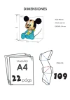 Baby Mickey Papercraft , PDF Template, DIY 3d Model, FanArt, Paper Sculpture, Low Poly, Pepakura, Craft, Manualidad, Arte de Papel