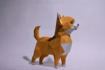 Chihuahua Dog Paper Craft, Digital Template, Origami, PDF Download DIY, Low Poly, Trophy, Sculpture, Chihuahua Model