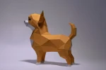 Chihuahua Dog Paper Craft, Digital Template, Origami, PDF Download DIY, Low Poly, Trophy, Sculpture, Chihuahua Model