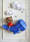 Bear on a Whale Low Poly Papercraft, Paper Sculpture, Low Poly PDF Template, DIY Decor & Gift