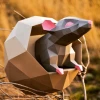 Little Rat Low Poly Papercraft, Paper Sculpture, Low Poly PDF Template, DIY Decor & Gift