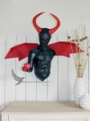 Lucifer Low Poly Wall Papercraft, Paper Sculpture, Low Poly PDF Template, DIY Decor & Gift