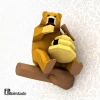 Bear with beehive 3D Decor Low poly Papercraft, DIY, PDF
