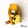 Bear with beehive 3D Decor Low poly Papercraft, DIY, PDF