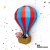 Hot Air Balloon 3D Decor Low poly Papercraft, DIY, PDF