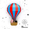 Hot Air Balloon 3D Decor Low poly Papercraft, DIY, PDF