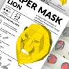 Lion Mask 3D Low poly Papercraft, DIY, PDF