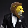 Lion Mask 3D Low poly Papercraft, DIY, PDF