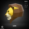 Lion Mask 3D Low poly Papercraft, DIY, PDF