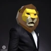 Lion Mask 3D Low poly Papercraft, DIY, PDF