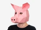 Pig Mask, Pig Paper Craft Template, DIY Printable Animal Mask, Instant Pdf Download, 3D Low Poly Mask, Origami Pig, Pig Gift Idea