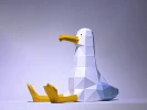 Seagull Sit Paper Craft, Digital Template, Origami, PDF Download DIY, Low Poly, Seagull toy, gift for child, The Seagull Sewing Pattern