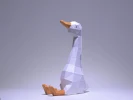 Goose Sit Paper Craft, Silly goose, Digital Template, Origami, PDF Download DIY, Low Poly, Trophy, Sculpture, Goose Model