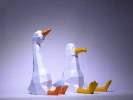 Goose Sit and Seagull Sit Paper Craft, Digital Template, Origami, PDF Download DIY, Low Poly, Trophy, Sculpture