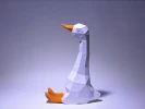 Goose Sit Paper Craft, Silly goose, Digital Template, Origami, PDF Download DIY, Low Poly, Trophy, Sculpture, Goose Model